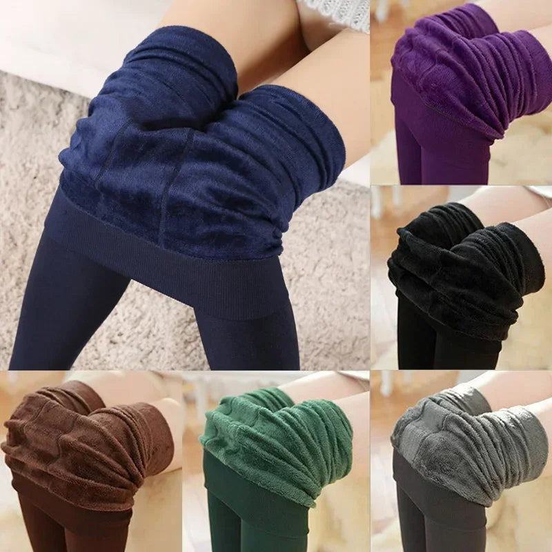 Women New Large Size Pantyhose with Extra Thick Fleece and One-piece Leggings Colored Tight Fitting Pantyhose