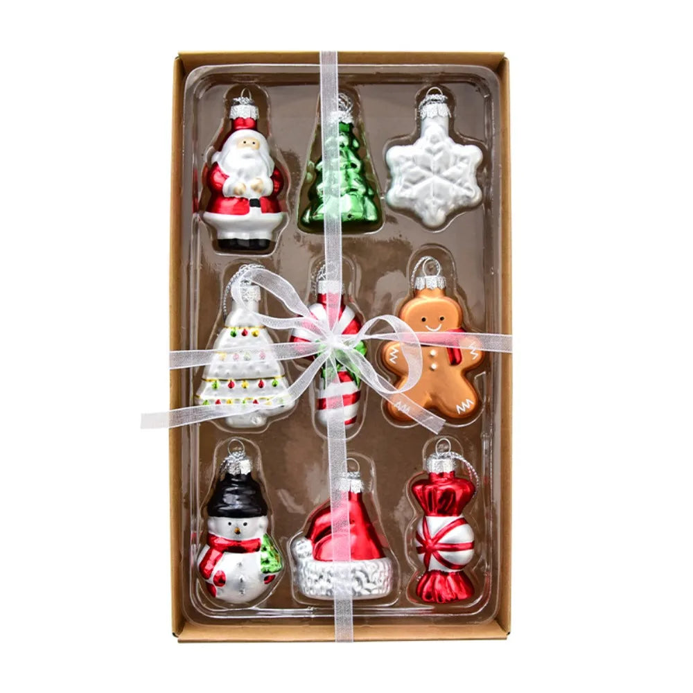 Christmas Glass Snowman Ornament New Xmas Tree Hanging Decor Gift for Holiday Santa Claus Outdoor Christmas Decorations