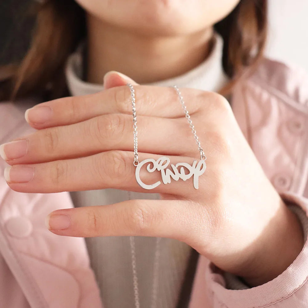 Custom Name Necklace Personalized Silver Color Choker Stainless Steel Necklace For Women Man Customized Jewelry Weddings Gifts
