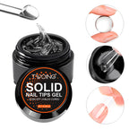 TWOING 8g Clear Solid Nail Tips Gel Long-Lasting Strong Adhesion UV/LED Building Gel pour ongles Home Salon Manucure DIY Design