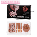 Nail Training Hand Nail Practice Model With Base Showing Shelf Manicurist Beginner Manipulator Activity Finger Nail Piece Set