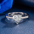 925 Sterling Silver Classic Ring for Women Heart jewelry simple diamond ring imitation diamond women's ring R235