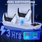 BEBONCOOL for PS5/PS5 Slim/PS5 Pro Stand with Headphone Hook Cooling Stand&Controller Charger for PS5 With 3 Levels Cooling Fan