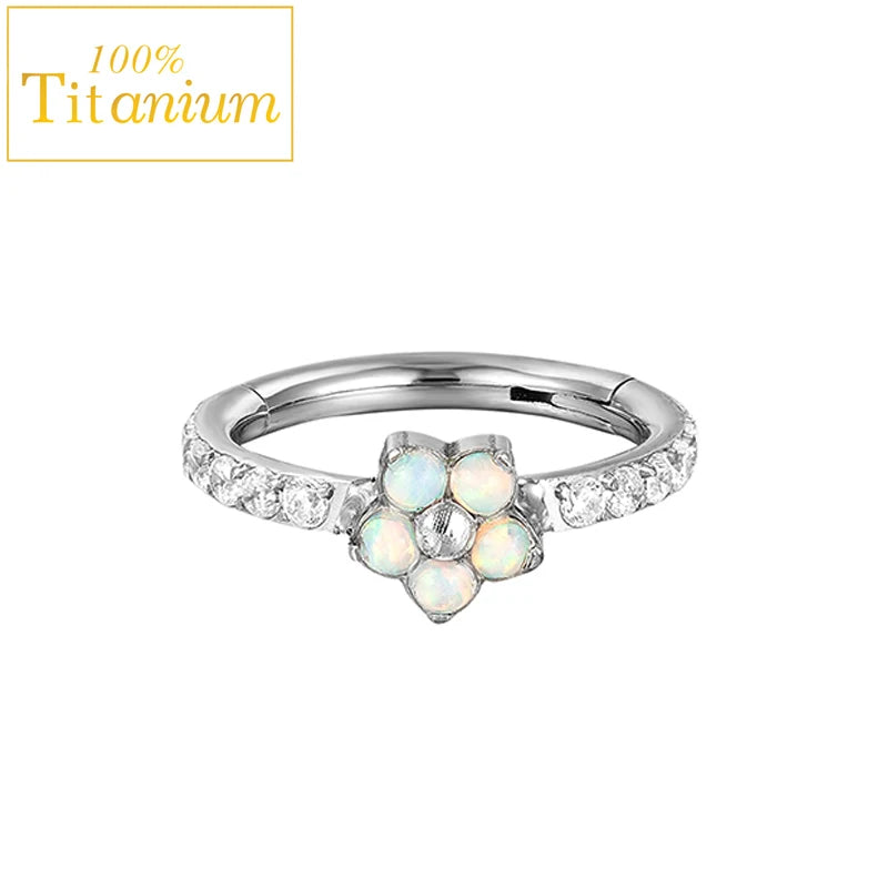 Piercing clicker en titane G23 pour daith, hélix, septum nasal, avec zircon, anneau pour le nez, le cartilage ou le tragus, bijou de corps 16G