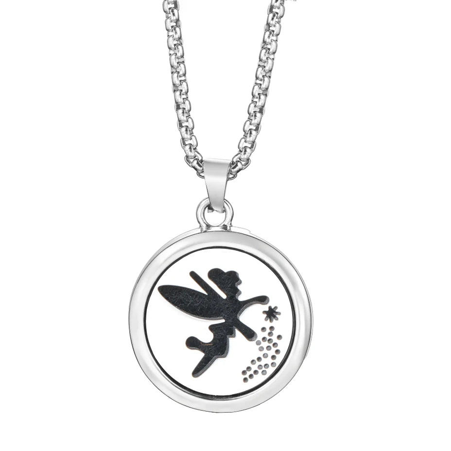 Trendy 20mm Tree of Life Stainless Steel Aromatherapy Lockets Insert Pad Perfume Pendant Necklace Essential Oil Diffuser Jewelry