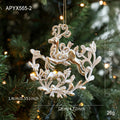 Festive Decor Plastic White Christmas Ornament Snowflake Elk Xmas Baubles Key Christmas Tree Ornament Christmas Celebration