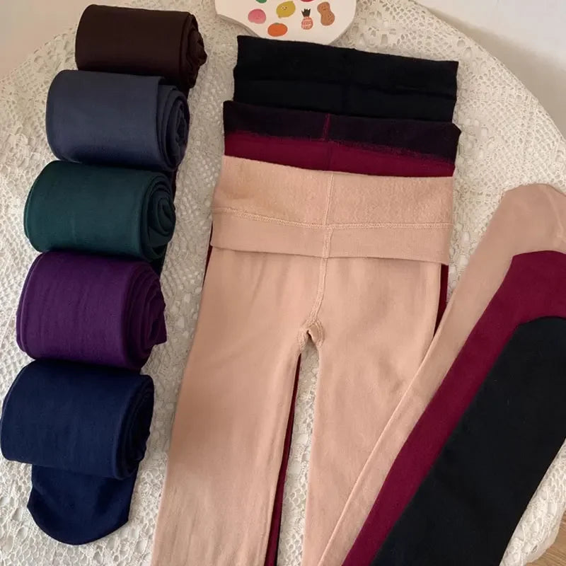 Women New Large Size Pantyhose with Extra Thick Fleece and One-piece Leggings Colored Tight Fitting Pantyhose