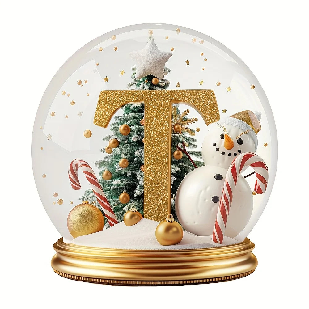 Décoration de sapin de Noël Lettres assorties Ornement de bureau Décoration portrait de famille Décoration de vacances maison de campagne Décoration de bureau acrylique