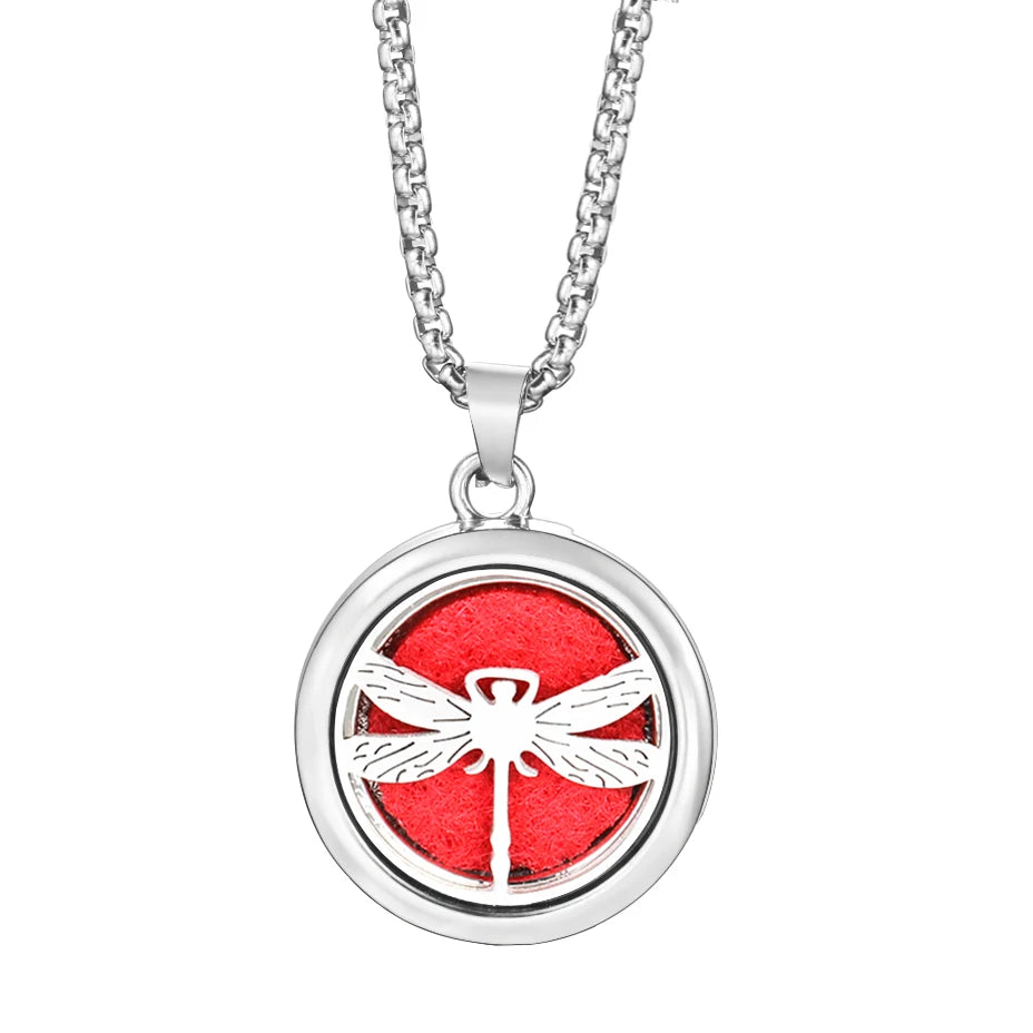 Trendy 20mm Tree of Life Stainless Steel Aromatherapy Lockets Insert Pad Perfume Pendant Necklace Essential Oil Diffuser Jewelry