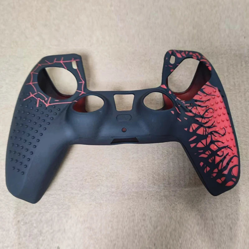 Coque de protection antidérapante en silicone pour manette PS5 avec grips en caoutchouc pour joysticks et autocollant pour pavé tactile pour PS5