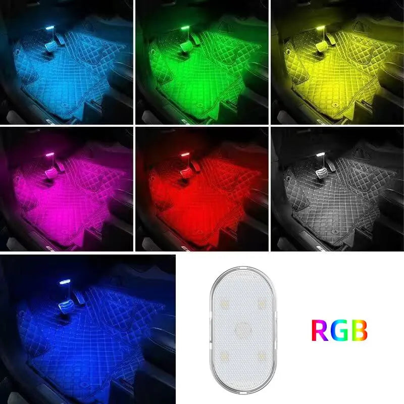 Mini Lampe de Lecture LED pour Intérieur de Voiture avec Capteur Tactile, Aimants de Plafond, Recharge USB, Éclairage d’Ambiance