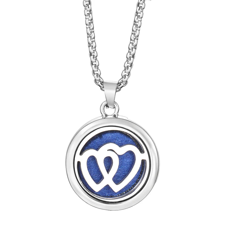 Trendy 20mm Tree of Life Stainless Steel Aromatherapy Lockets Insert Pad Perfume Pendant Necklace Essential Oil Diffuser Jewelry