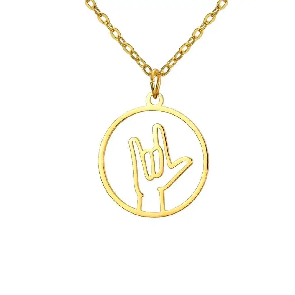 Skyrim Palm Pendant Necklace Family Mom Gift Men and Women Stainless Steel Pendant Jewelry Fashion Trend