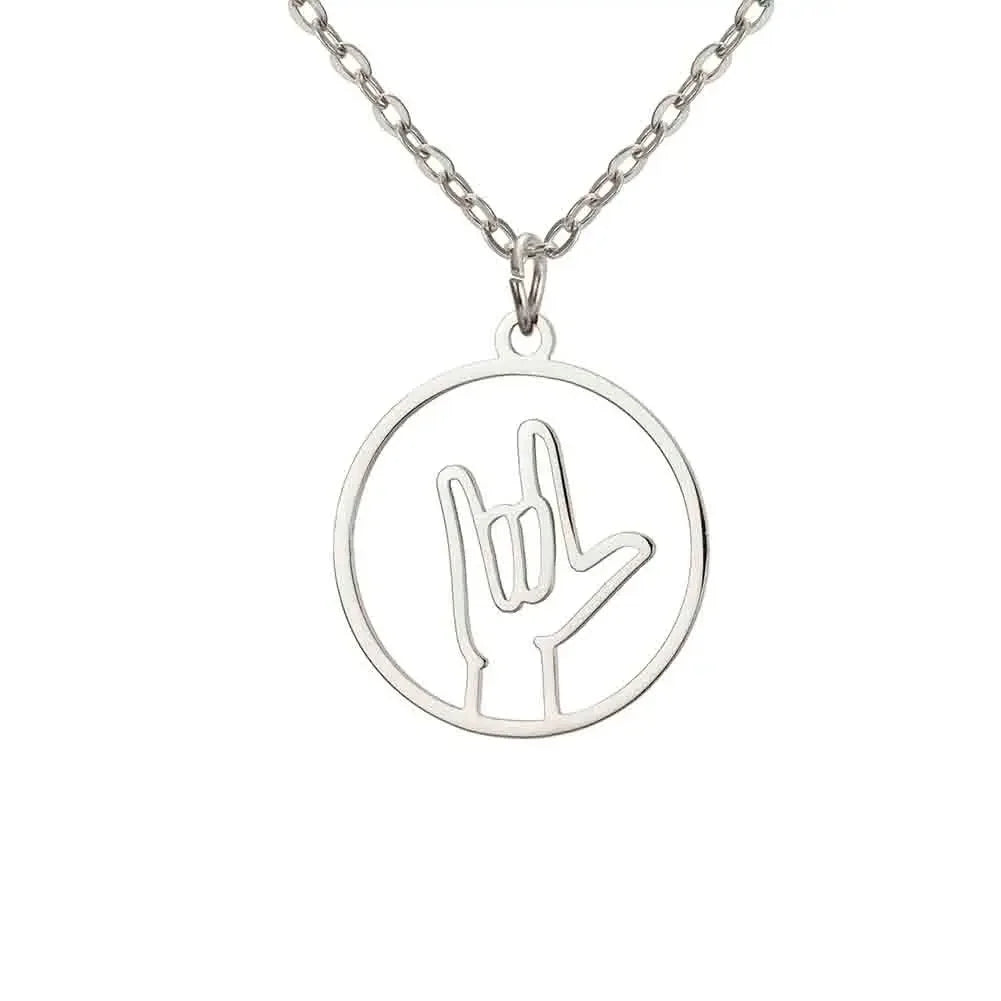 Skyrim Palm Pendant Necklace Family Mom Gift Men and Women Stainless Steel Pendant Jewelry Fashion Trend