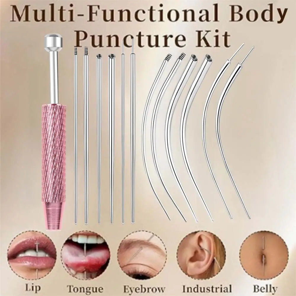 13pcs Stainless Steel Piercing Taper Tool Professional Earring Tool Puncture Connecting Pin Earring Applicator