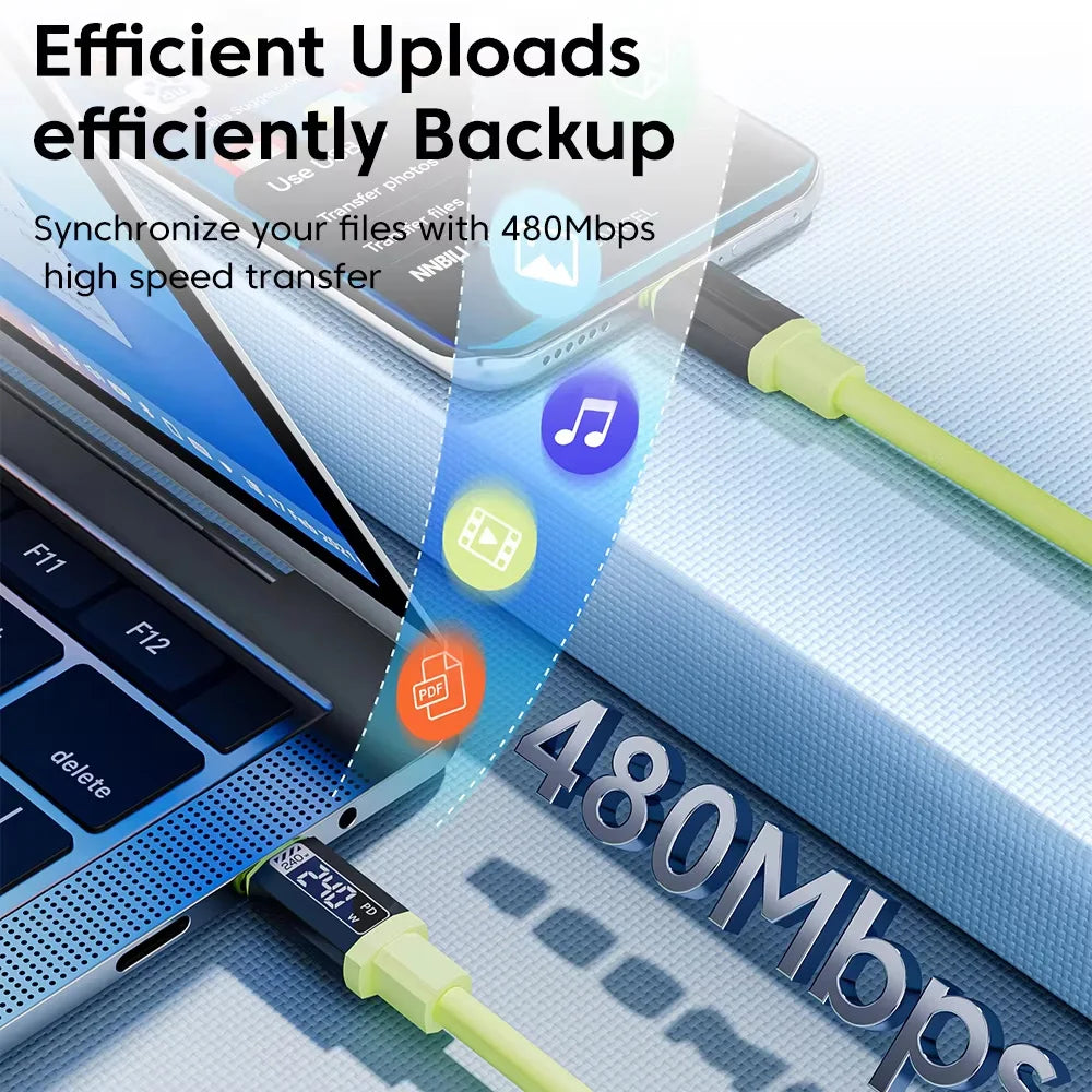 NNBILI 1/3Pcs USB C to Type C Cable Fast Charging Phone Charger Data Cord For iPhone 18 17 16 Huawei Type C Quick Charge Wire