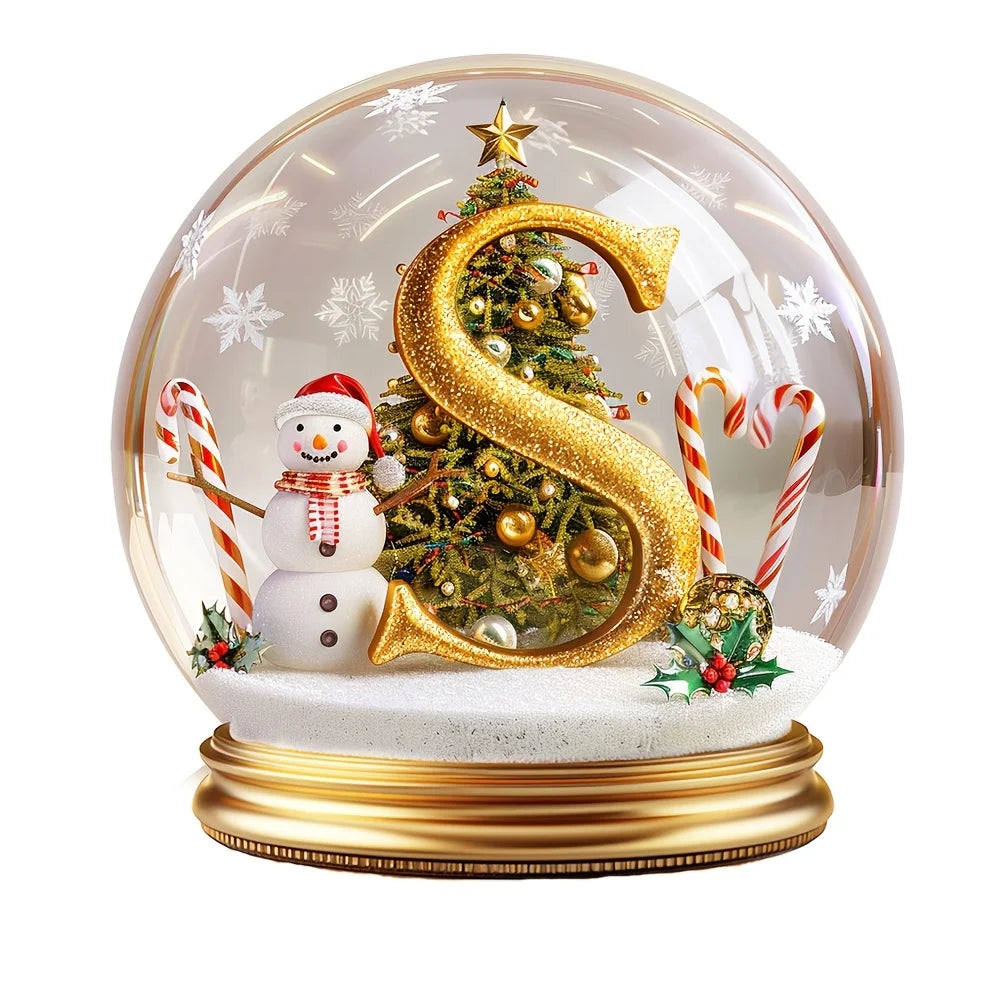 Décoration de sapin de Noël Lettres assorties Ornement de bureau Décoration portrait de famille Décoration de vacances maison de campagne Décoration de bureau acrylique