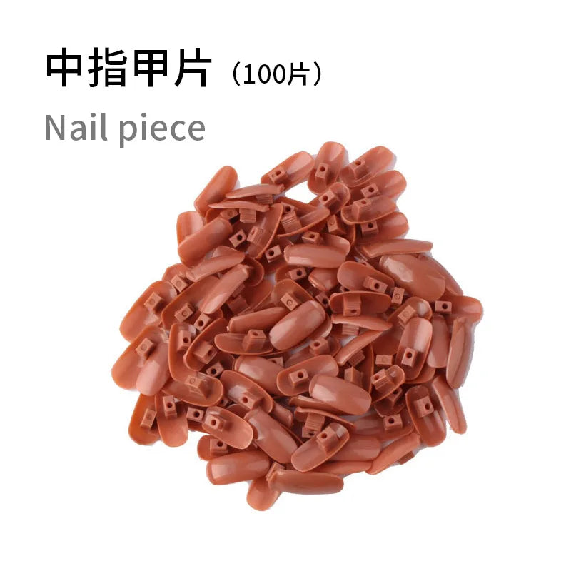 Nail Training Hand Nail Practice Model With Base Showing Shelf Manicurist Beginner Manipulator Activity Finger Nail Piece Set
