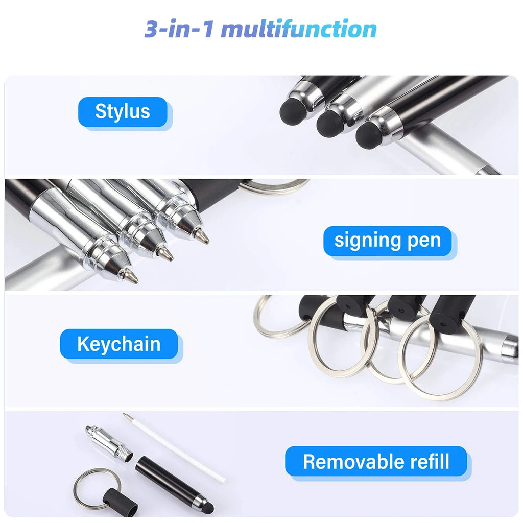 Mini 2 In 1 Touch Screen Stylus Ballpoint Pen Stylus Capacitive Pen Painting Pencil With Keychain For Iphone Huawei Android Phon