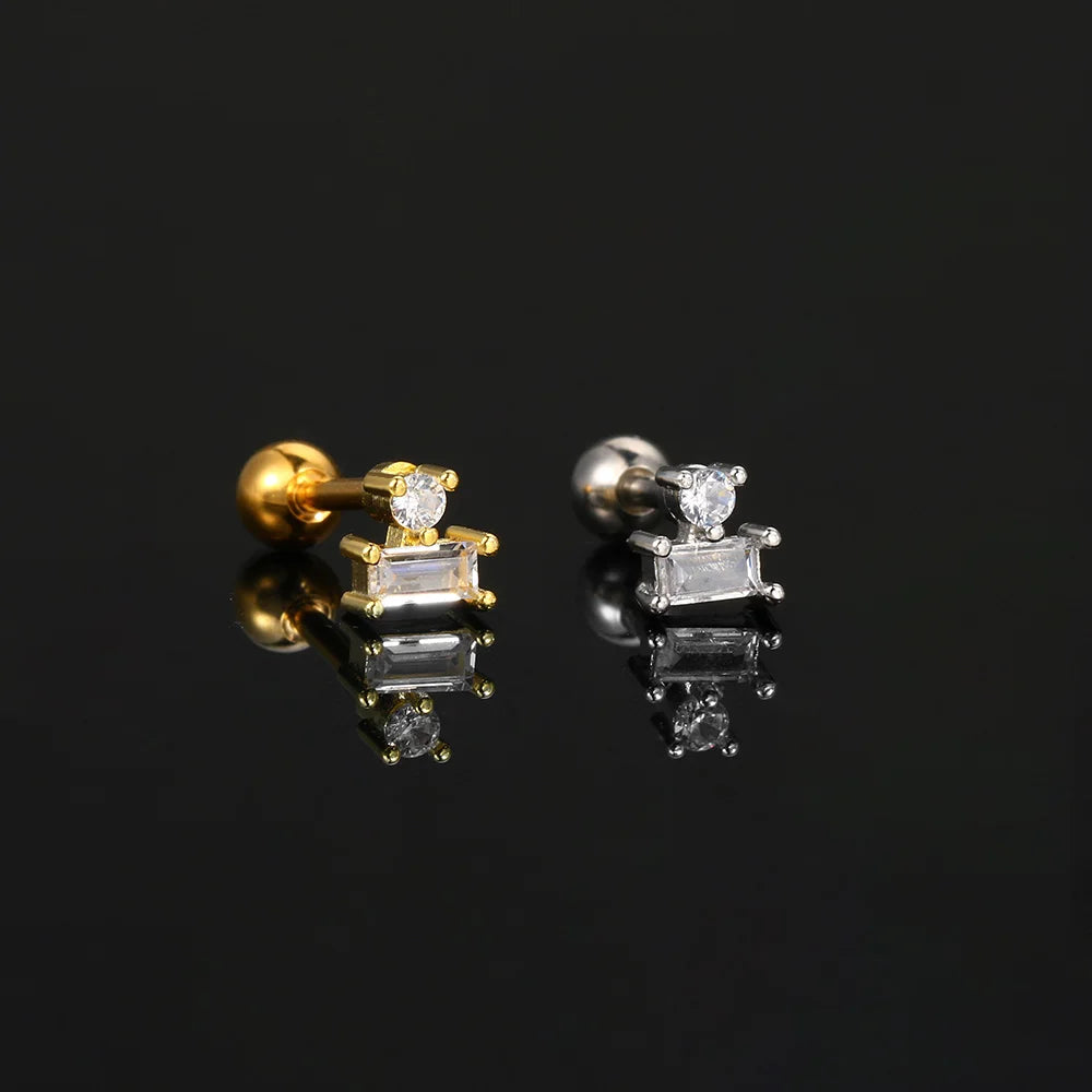 Piercing Hoop Earring for Women Rook Lobe Cartilage Heart Ear Percing Tragus Helix Chain Earring Stainless Steel Jewelry CC149