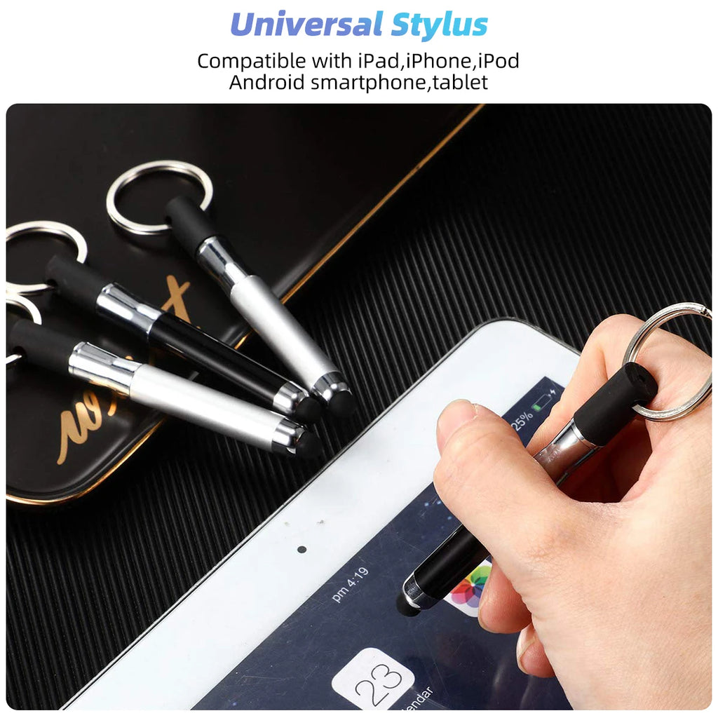 Mini 2 In 1 Touch Screen Stylus Ballpoint Pen Stylus Capacitive Pen Painting Pencil With Keychain For Iphone Huawei Android Phon