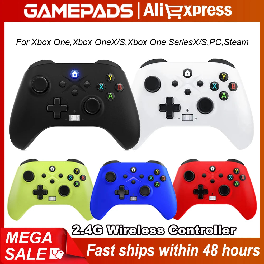 Gaming Gamepad Wireless For Xbox Controller, Xbox One Series S/X Console/PC Joystick Triggers Keys 6 Axis Gyro Turbo Function