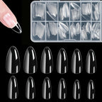 Almond False Nail Tips Clear Matt Soft Fake Nails Extension 12 Sizes for Home DIY Nail Salon Manicure