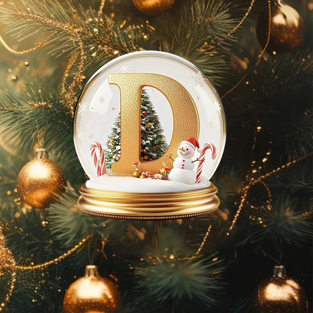 Décoration de sapin de Noël Lettres assorties Ornement de bureau Décoration portrait de famille Décoration de vacances maison de campagne Décoration de bureau acrylique