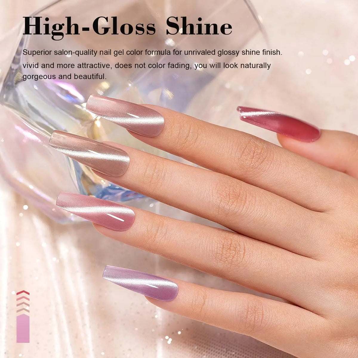 6pcs 7,5ml Nouveau Gel à Ongles Magnétique Œil de Chat Réfléchissant Populaire Nail Art Semi-Permanent à Enlever LED Salon de Ongles DIY Gel pour Salon de Ongles