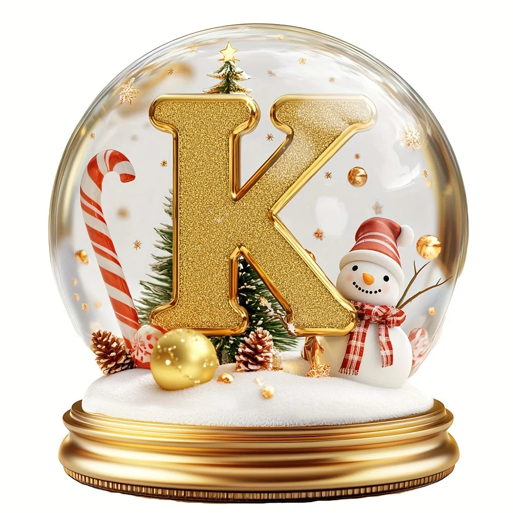 Décoration de sapin de Noël Lettres assorties Ornement de bureau Décoration portrait de famille Décoration de vacances maison de campagne Décoration de bureau acrylique