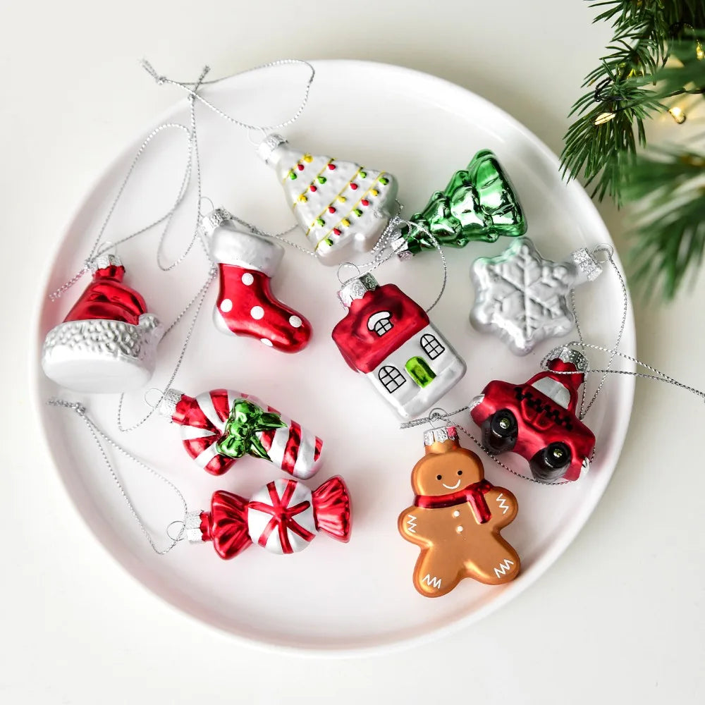 Christmas Glass Snowman Ornament New Xmas Tree Hanging Decor Gift for Holiday Santa Claus Outdoor Christmas Decorations