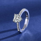 925 Sterling Silver Classic Ring for Women Heart jewelry simple diamond ring imitation diamond women's ring R235