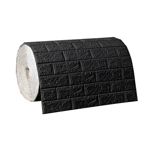 Rouleau de papier peint adhésif 3D en mousse douce, motif briques, 70 cm x 2 m, pour salon, maison, cuisine et salle de bains, décoration murale à monter soi-même