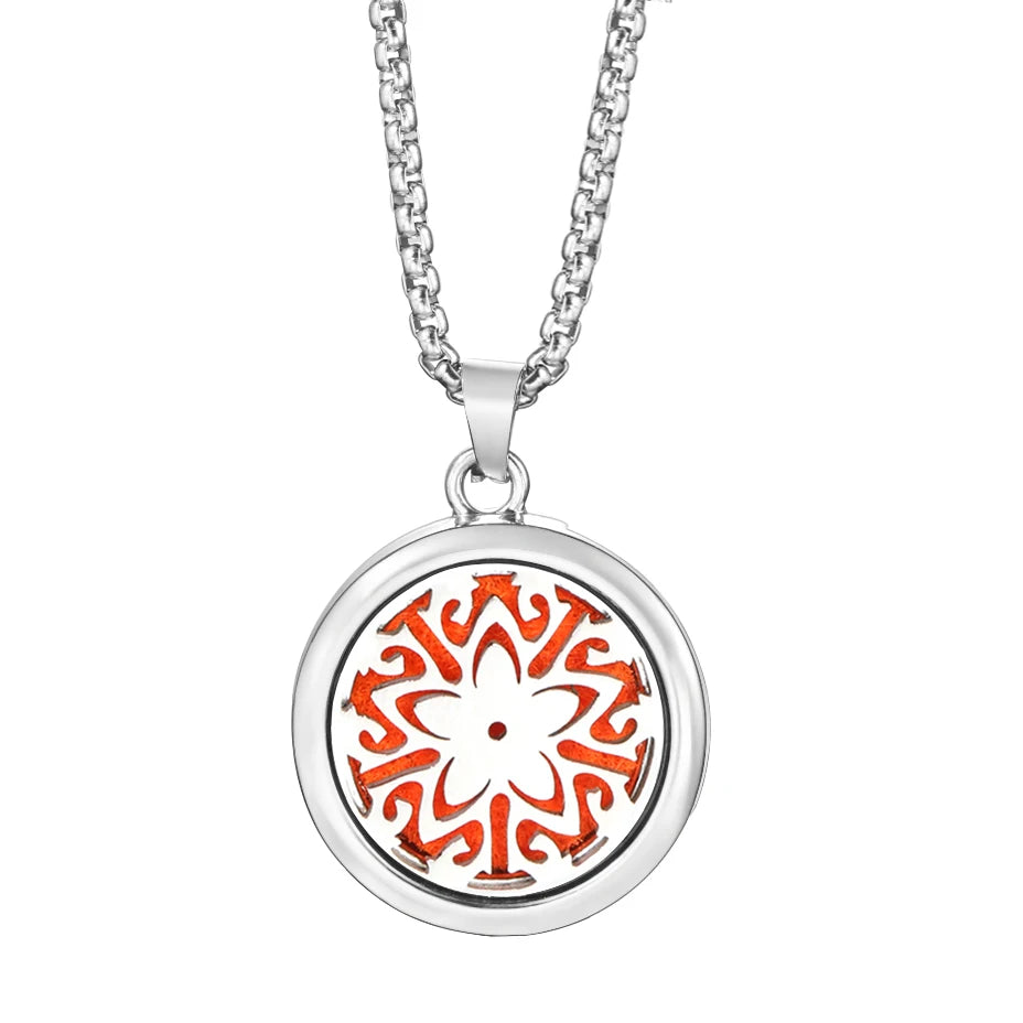 Trendy 20mm Tree of Life Stainless Steel Aromatherapy Lockets Insert Pad Perfume Pendant Necklace Essential Oil Diffuser Jewelry