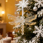 Christmas Tree Decoration Crystal Decorations Hanging Snowflake Icicle Clear Crystal Decoration Christmas Party Decoration