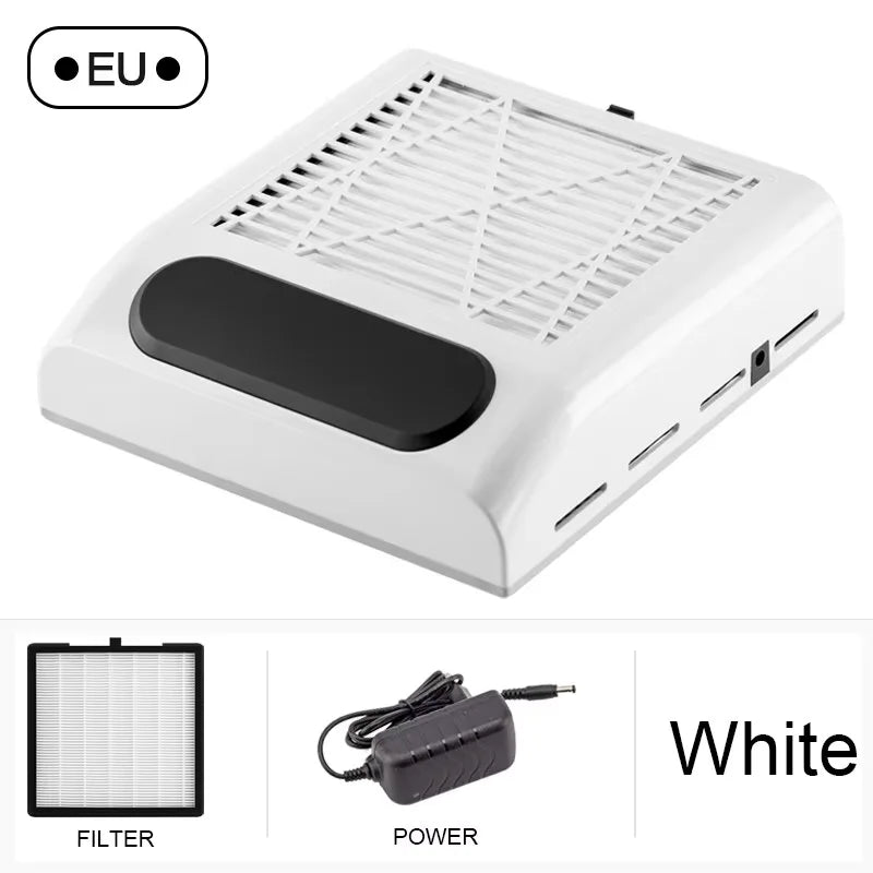 Nail Dust Collector with Detachable Filter, Powerful Vacuum Dust Extractor Fan for Acrylic Nail Salon Equipment