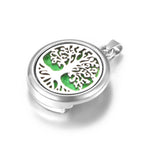 Trendy 20mm Tree of Life Stainless Steel Aromatherapy Lockets Insert Pad Perfume Pendant Necklace Essential Oil Diffuser Jewelry