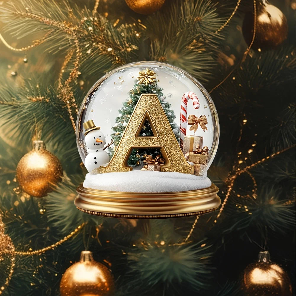 Décoration de sapin de Noël Lettres assorties Ornement de bureau Décoration portrait de famille Décoration de vacances maison de campagne Décoration de bureau acrylique